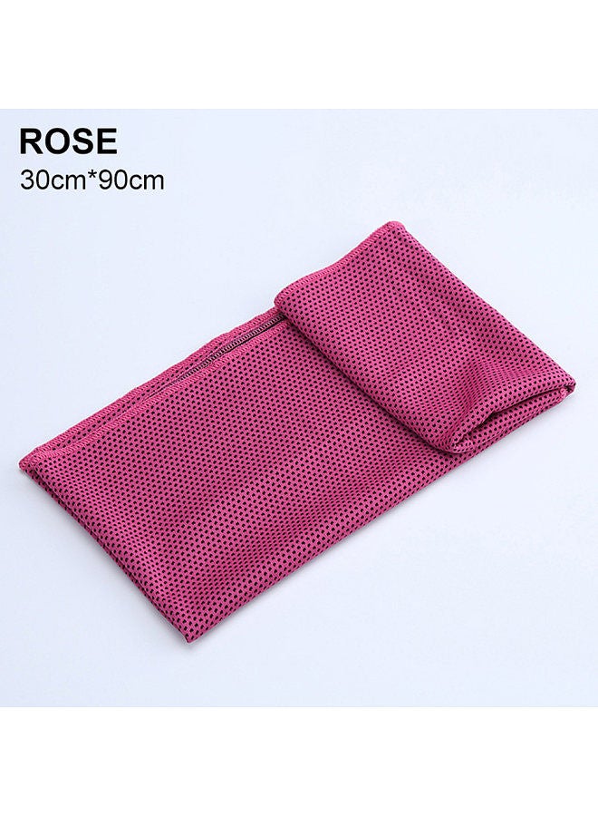Generic Beach Cooling Towels Yoga Blanket Ultra-thin for Sports Workout Fitness Gym Pilates Travel Camping Towels Rose Red - Image 1