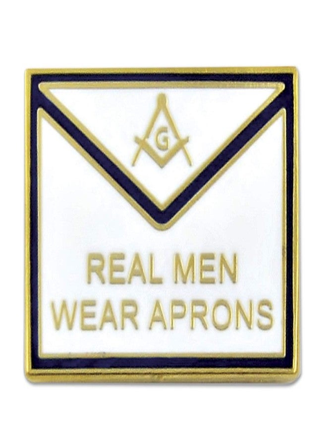 الرجال الحقيقيون يرتدون المآزر دبوس ياقة ماسوني مربع وبوصلة - [أبيض وأزرق][3/4 بوصة عرض]