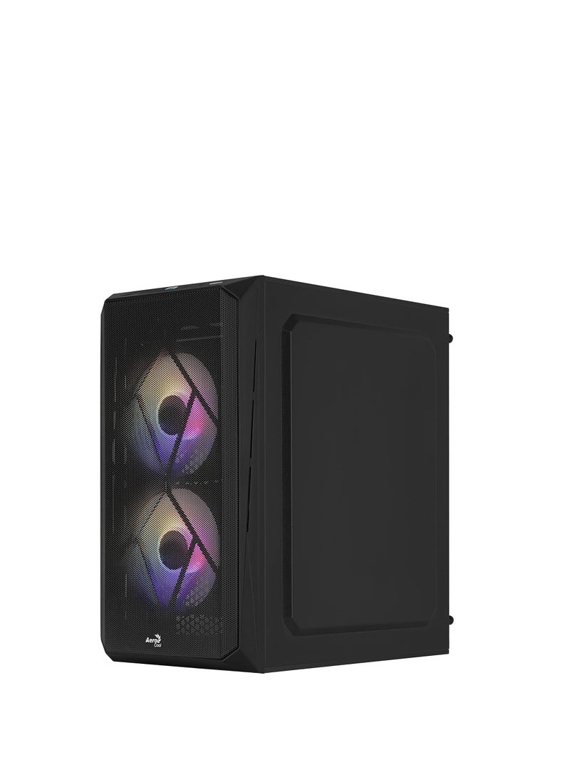 AeroCool CS107 V2 MicroATX PC Case Side Window 3 x 120mm FRGB Fan CS107V2 Black - Image 3
