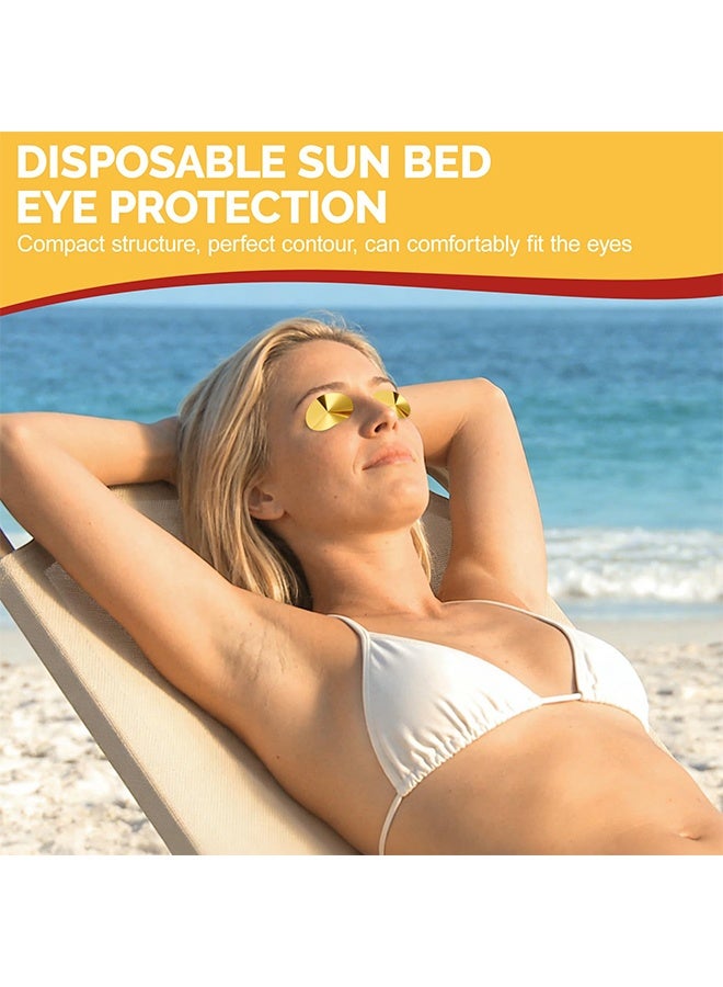 200pcs Disposable Sunbed Eye Protection Stickers, UV Protection Tanning Eye Gold Sticker Cones - Image 5
