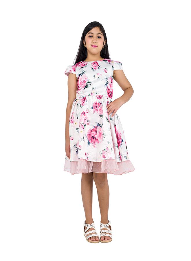 babyqlo Floral Tulle Hem Dress - Image 1