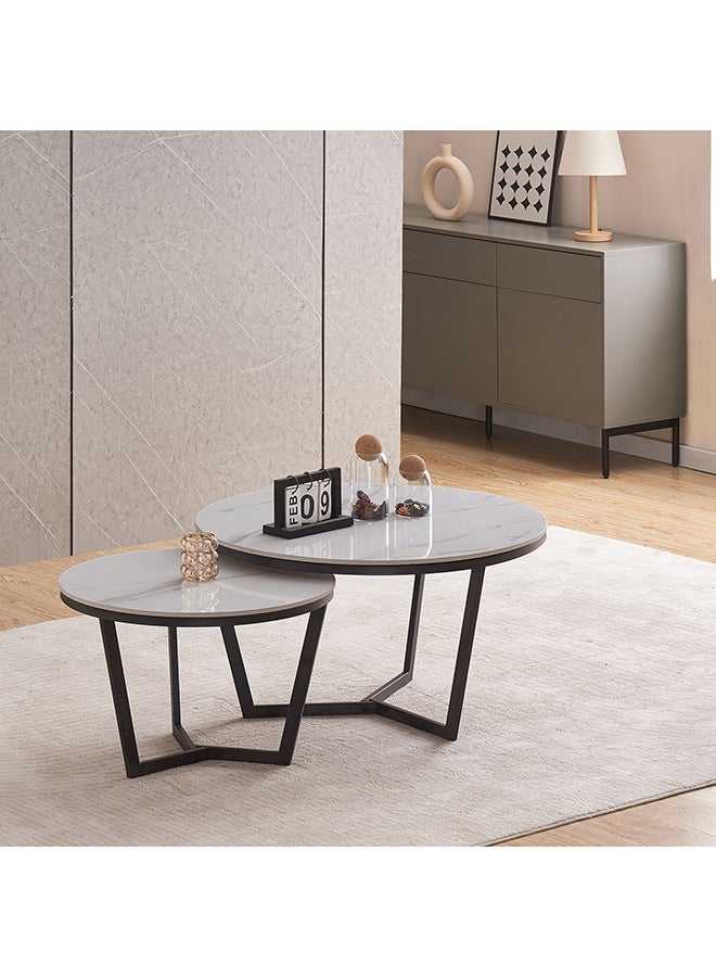 Home Box Perth 2-Piece Sintered Stone Coffee Table Set 80 x 45 x 80 cm  - Image 1