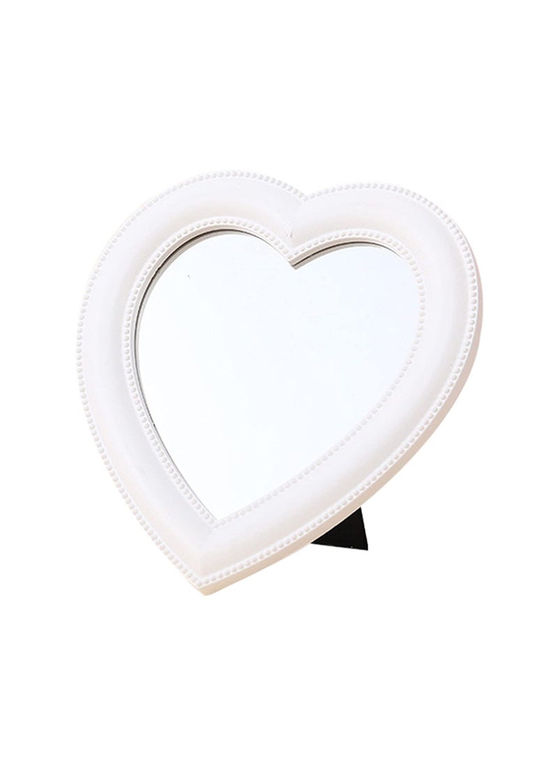 BinaryABC BinaryABC Heart Makeup Mirror Cosmetic Mirror Wall Desktop Mirror Bedroom MirrorWhite 