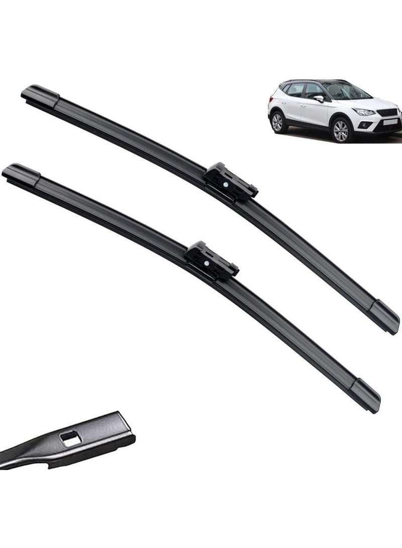 شفرات مساحات الزجاج الأمامي من الشافعي متوافقة مع سيارة سيات أرونا 2017-2023، ممسحة تنظيف الزجاج الأمامي والنوافذ، 26 بوصة + 18 بوصة - Image 1
