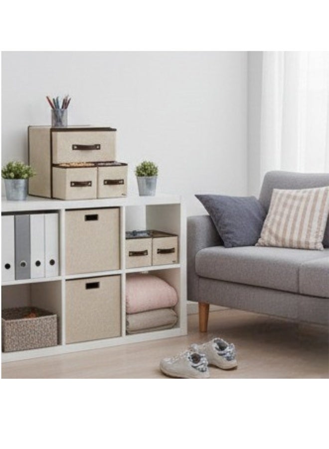 منظم تخزين قماش بثلاثة أدراج - وحدة تخزين قابلة للطي للخزانة والرفوف، منظم أدراج موفر للمساحة للملابس والجوارب واللوازم المكتبية والتنظيم المنزلي - بيج - Image 5