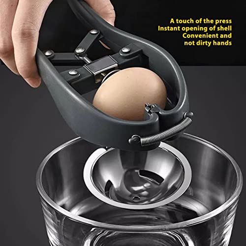 Ashata Egg Cracker, Stainless Steel Egg Separator, Professional Handheld Automatic Quick Egg Opener Egg Separator for Kitchen Tools - Image 2