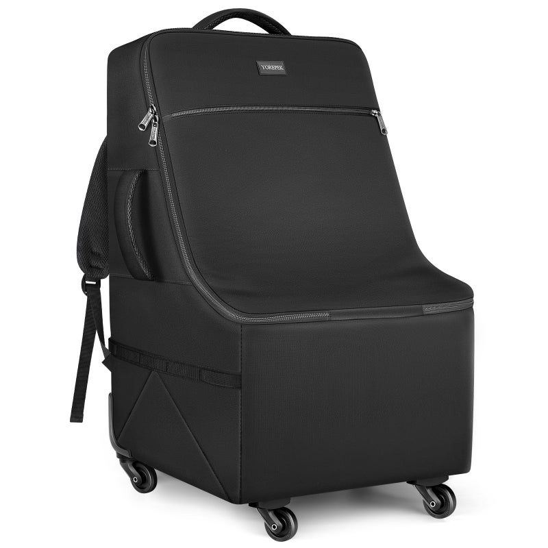 YOREPEK Padded Car Seat Travel Bag for Airplane with Wheels,Heavy Duty Carseat Bags for Air Travel,Rolling Airport Gate Check Bag,Travel Car Seat Backpack with Extra Storage for Baby Travel Essentails - Image 1