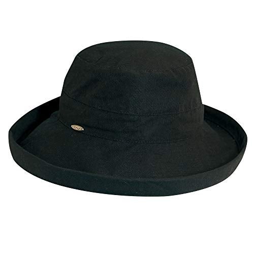 Scala Women's Medium Brim Cotton Hat, Black, One Size - Image 1