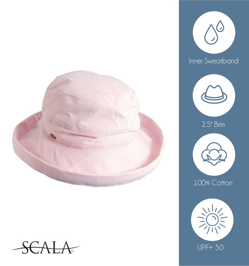 Scala Women's Medium Brim Cotton Hat, Black, One Size - Image 2