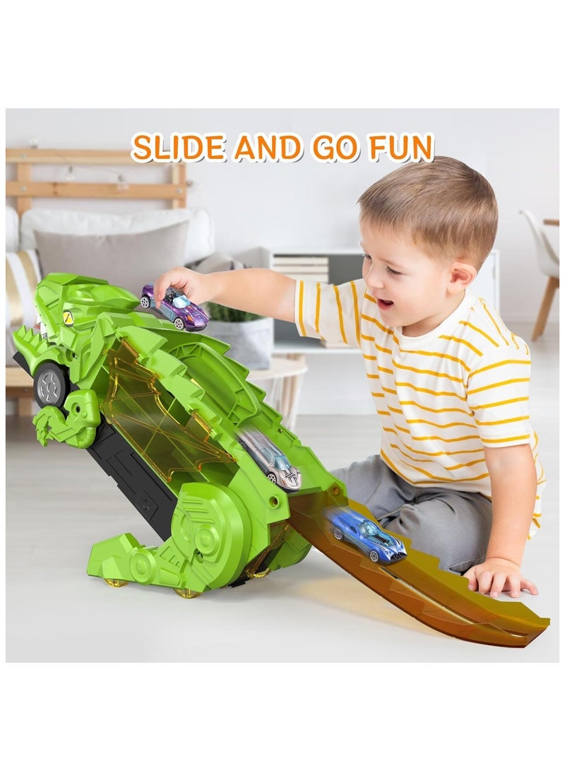 Dinosaur Truck,Dinosaur Eating Cars Transport Truck Carrier,Monster Trucks for Boys,Gift Toys for 3 4 5 6 Year Old Boys - Image 2
