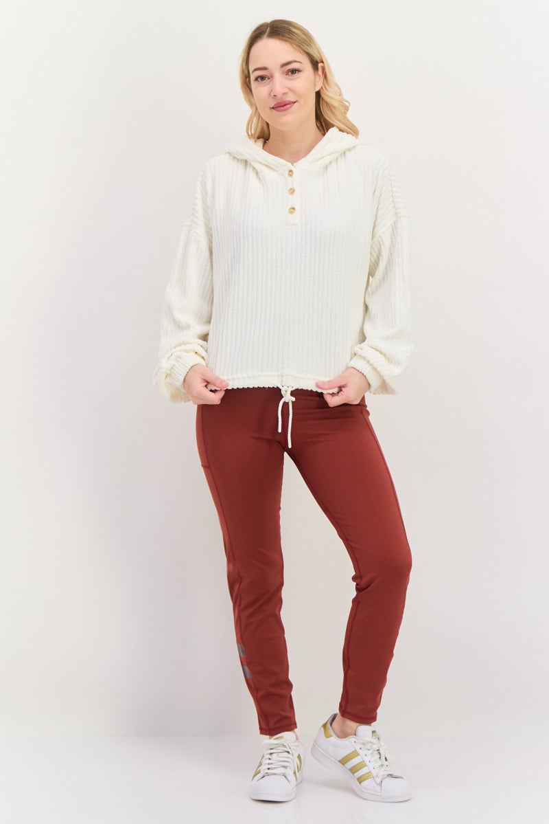 Hurley Women Sportswear Fit Long Sleeve Training Hoodie, White  - Image 3
