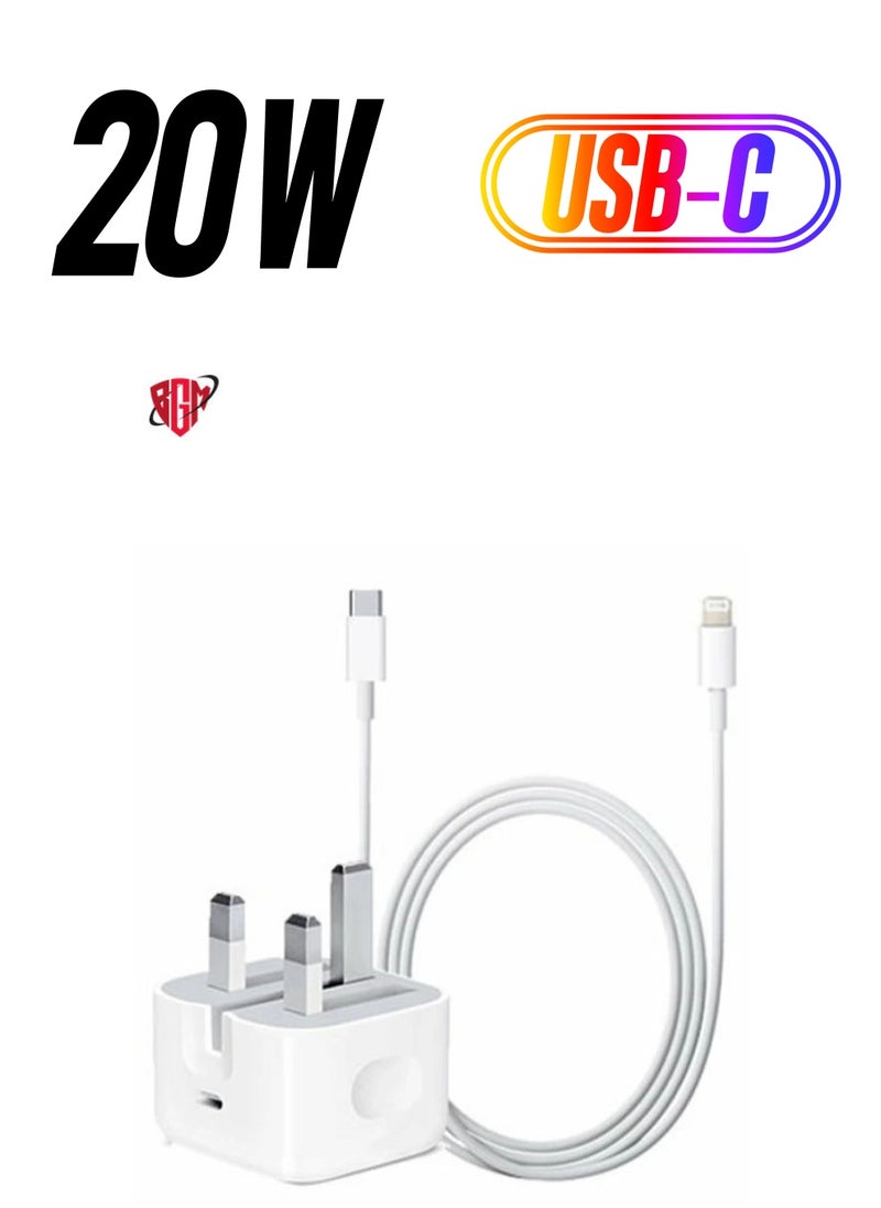 BGM - Compatible with Apple 20W Usb-C Power Adapter Iphone 13 SERIES - Ipad Pro White - Image 1