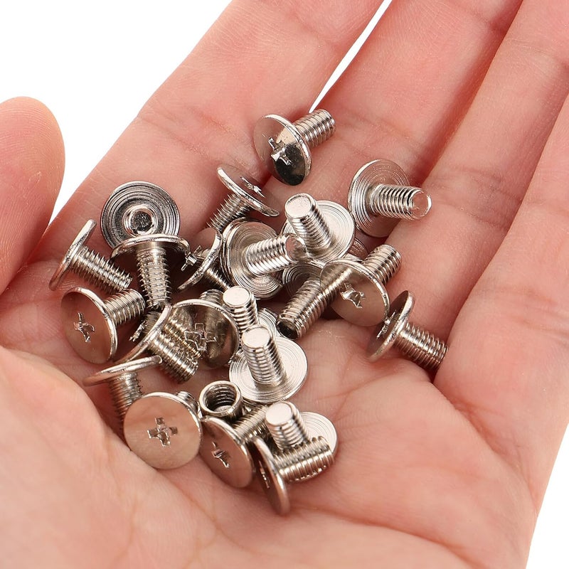 SHOWERORO 50pcs M4x7mm Silver Binding Screws for Album Bookbinding Kit, Replacement Rivets for DIY Scrapbook Crafting and Photo Albums - Image 5