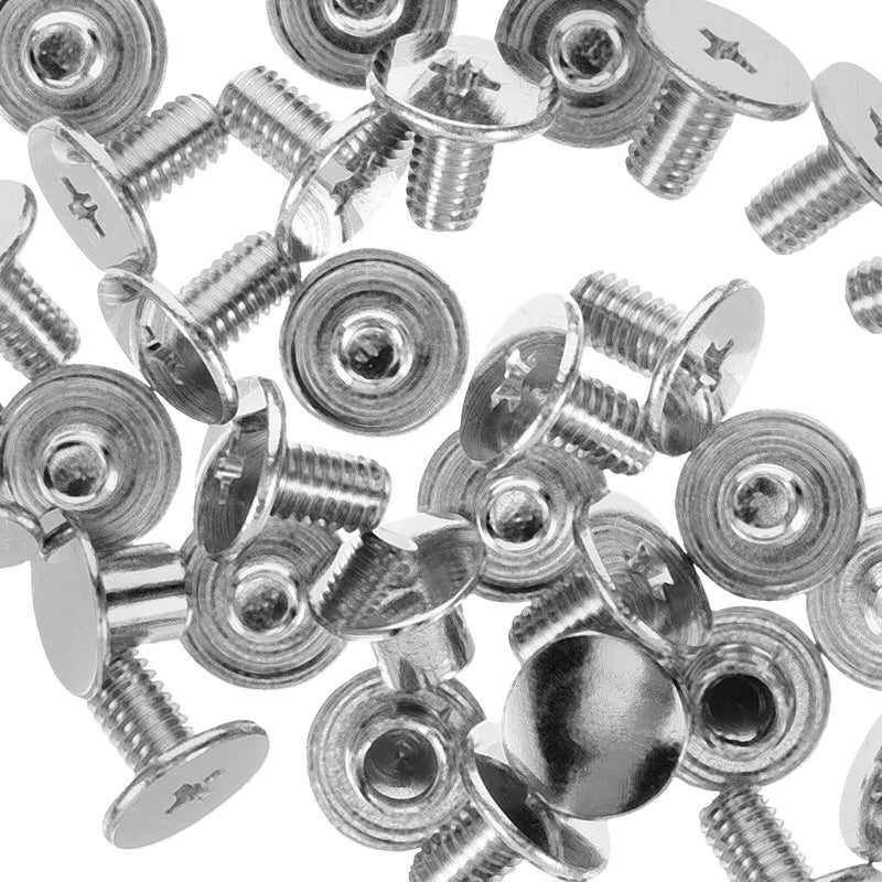SHOWERORO 50pcs M4x7mm Silver Binding Screws for Album Bookbinding Kit, Replacement Rivets for DIY Scrapbook Crafting and Photo Albums - Image 1