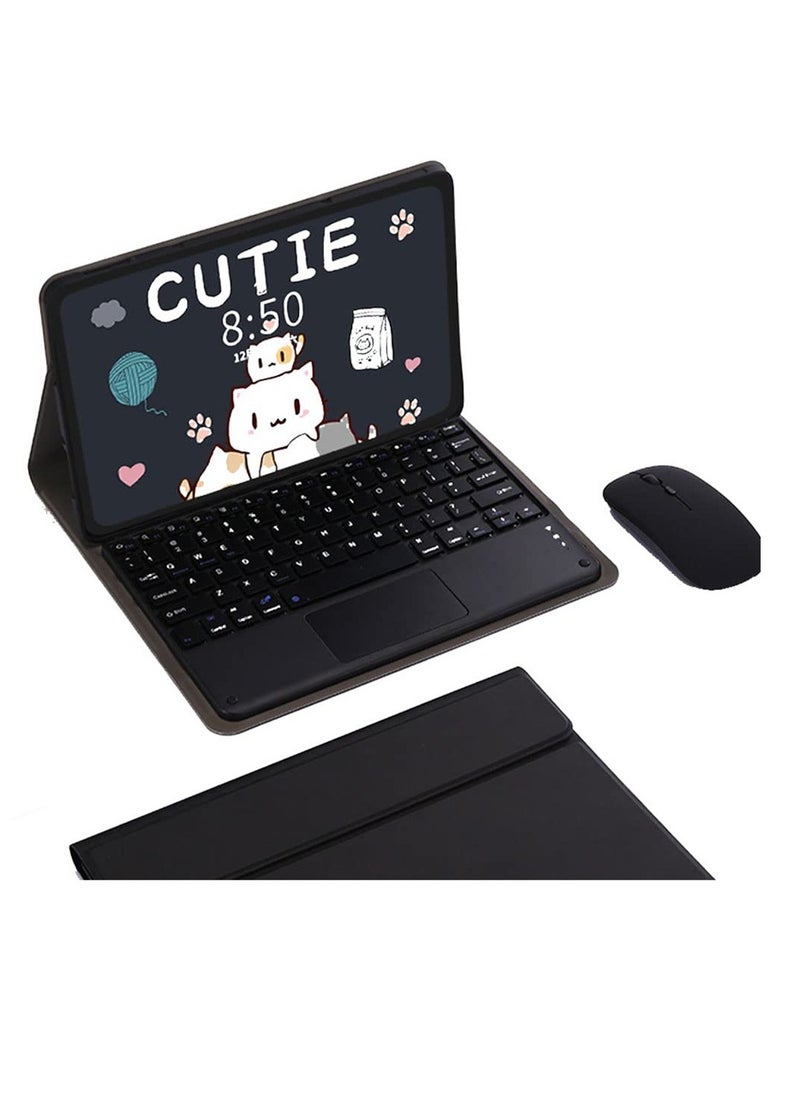 Aookay - [3 in 1] Arabic and English Keyboard Case for Samsung Galaxy Tab S10 Ultra/S9 Ultra/S8 Ultra Case with Bluetooth Mouse, Lightweight Cover with Detachable Bluetooth Touch Keyboard (Black) - Image 1