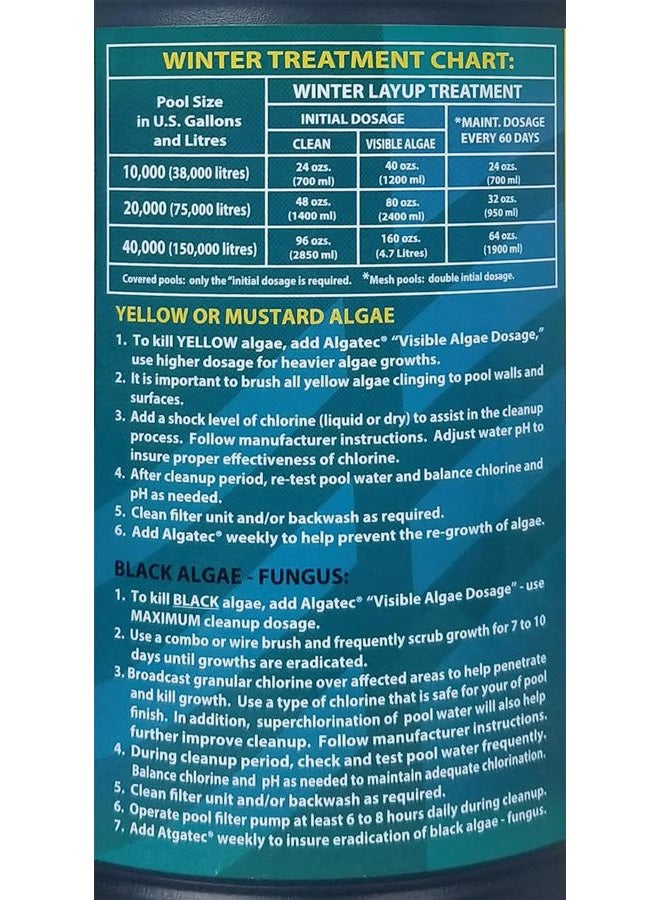 easycare McGrayel Algatec 10064 Super Algaecide for Green, Yellow and Black Algae, 64-Ounce - Image 3
