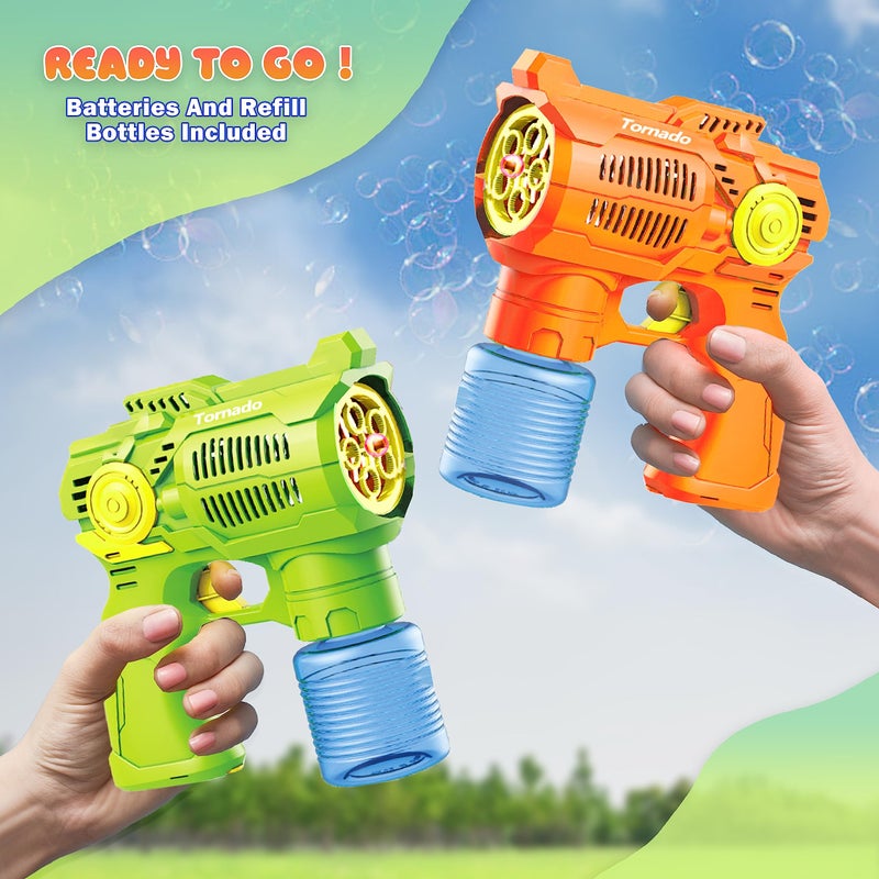 Haktoys Haktoys Bubble Guns with Batteries and Refill Solutions Included - Set of 2 High Efficiency Bubbles Toys for Boys  Girls  Toddlers and Kids! for Indoor & Outdoor Play (2 Pack) - Image 2