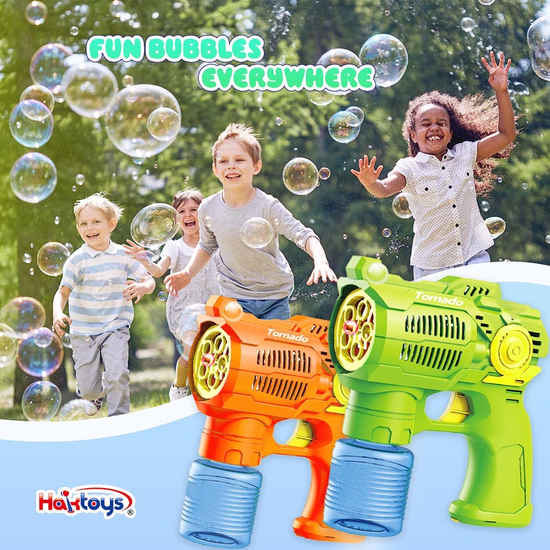 Haktoys Haktoys Bubble Guns with Batteries and Refill Solutions Included - Set of 2 High Efficiency Bubbles Toys for Boys  Girls  Toddlers and Kids! for Indoor & Outdoor Play (2 Pack) - Image 5