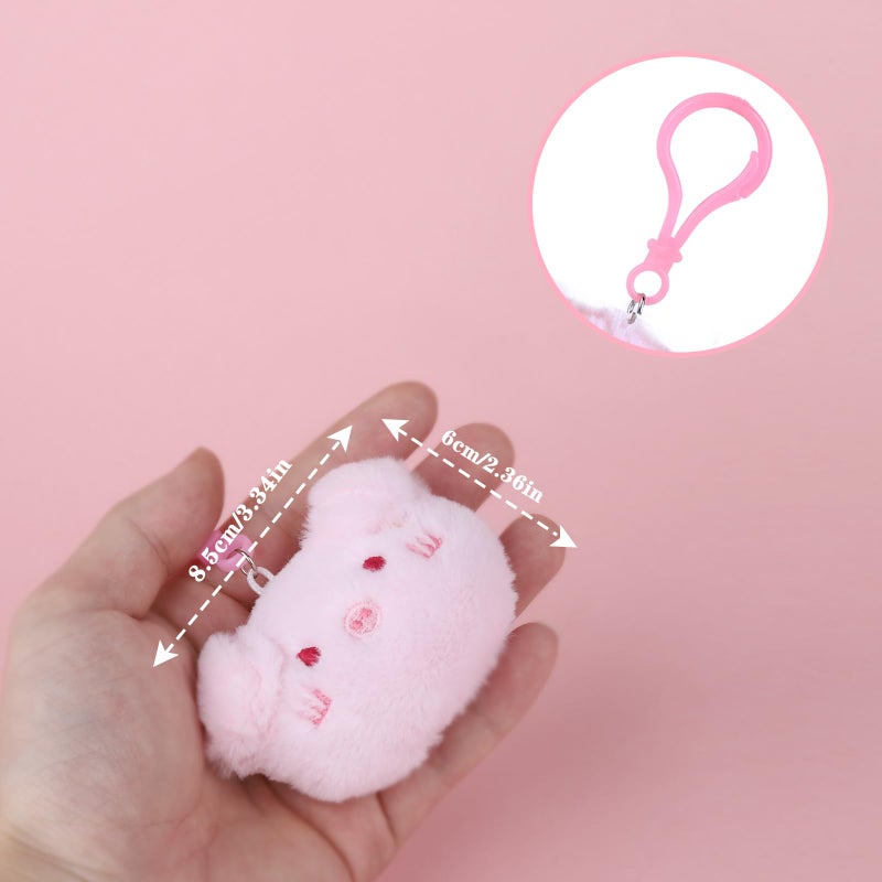 Niceup 28-Pack Mini Stuffed Plush Animals Party Favors Easter Egg Fillers Mini Claw Machine Toys, Cute Bunny Chick Frog Bear Pig Panda Plush Keychains Bulk for Kids Class Birthday Goodie Bags Gift - Image 5