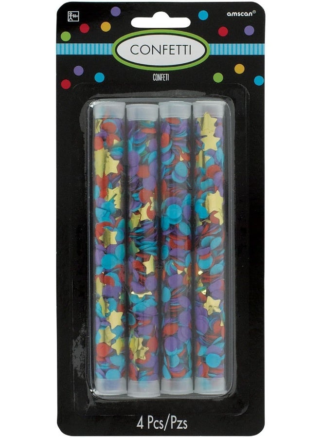 Amscan Multicolor Paper Confetti Tubes - 4pc