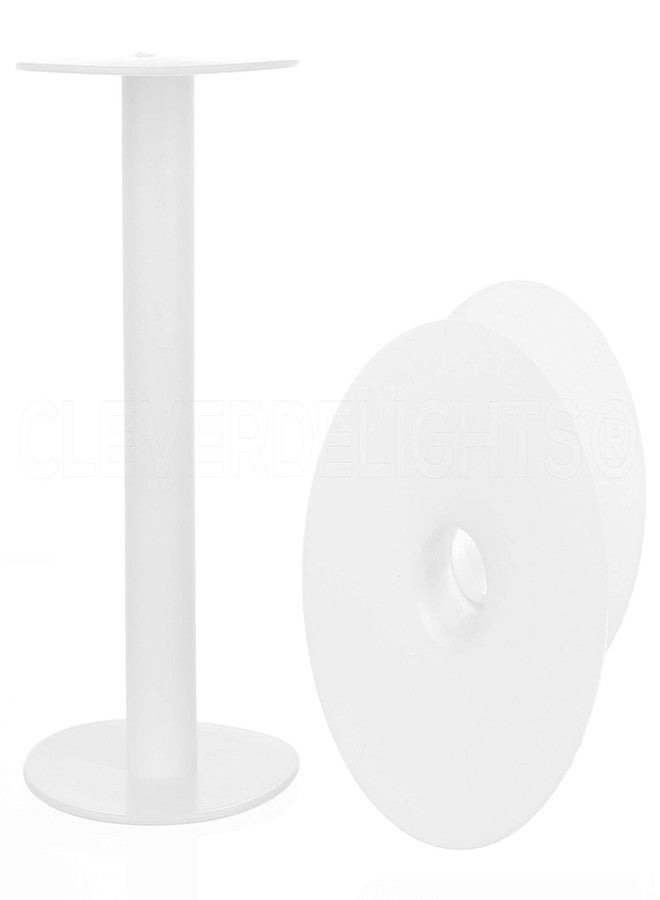 CleverDelights Plastic Spools - 5 1/2" x 3 5/8" - White - 5 Pack - Image 1