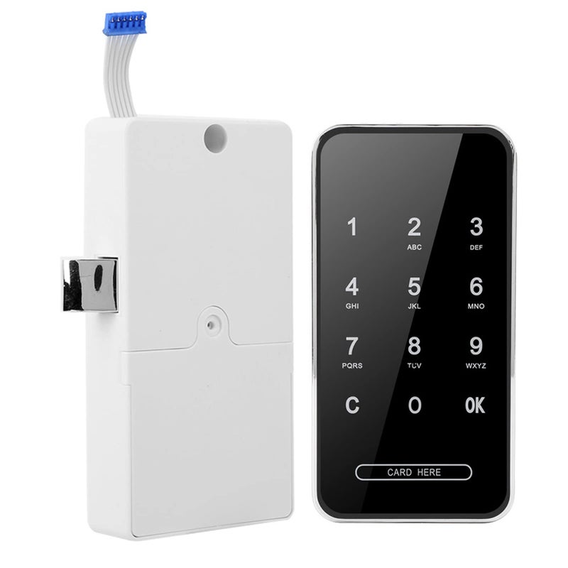 Smart RFID Keyless Touch Screen Cabinet Lock Electronic Password Card Lock Silver Key Clip - Image 3
