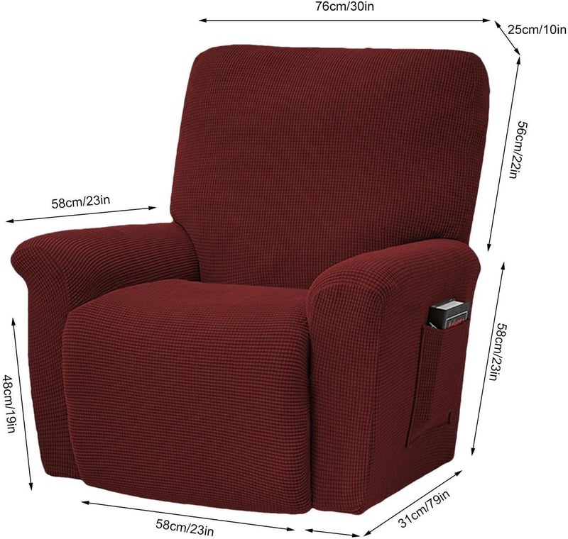 Cover for Recliner Chair | Hygroscopic and Breathable Recliner Covers,Single Seat Recliner Couch Cover, Recliner Covers for Recliner Chair, Anti-Slip Foams Attached - Image 4