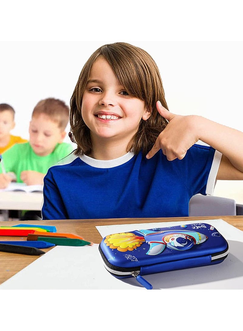 Large Capacity Zipper Pen Case, 3D EVA Cartoon Space Stationery Pen Case, Office College School Large Capacity Pen Case Organizer, Gift for Boys and Girls