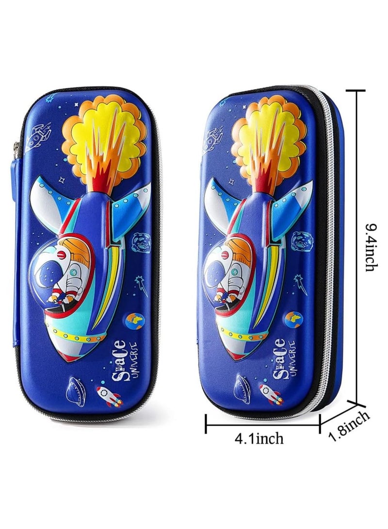 Large Capacity Zipper Pen Case, 3D EVA Cartoon Space Stationery Pen Case, Office College School Large Capacity Pen Case Organizer, Gift for Boys and Girls