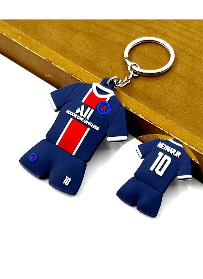 Generic Barcelona/Messi/Juve/Cristiano Ronaldo/Paris/Chelsea/Real Madrid Shirt Jersey Keychain Accessory Pendant Bag Chain Car Keychain Creative Gift for Unisex 
