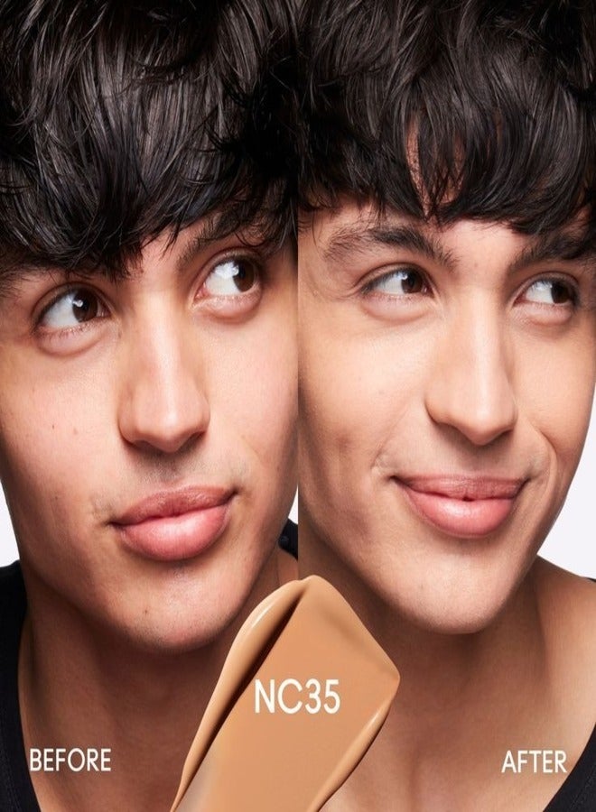 MAC Cosmetics MAC Studio Fix Fluid SPF 15 Foundation NC35 – 24HR Long-Wear, Matte Finish, Oil Control, Medium-to-Full Coverage - Image 2