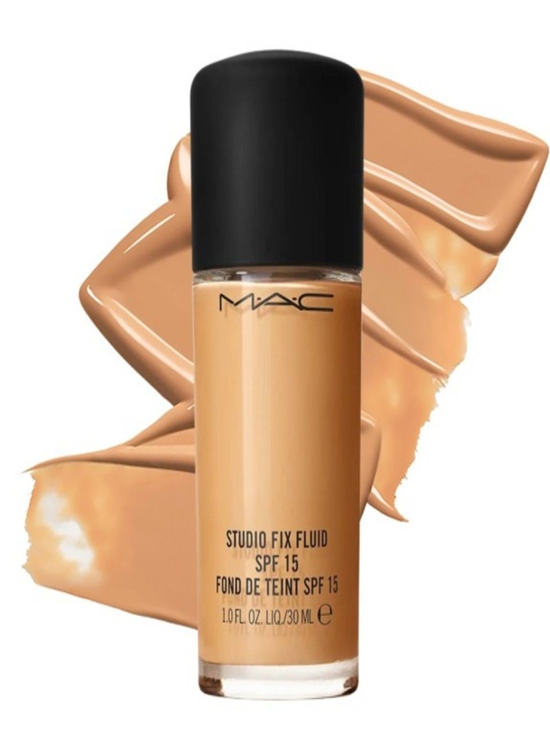 MAC Cosmetics MAC Studio Fix Fluid SPF 15 Foundation NC35 – 24HR Long-Wear, Matte Finish, Oil Control, Medium-to-Full Coverage - Image 1