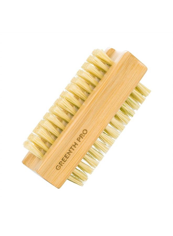 GREENTH PRO Bamboo Nail Brush，2PCS Two-side Firm Nature Wooden Sisal Scrub Brush for Toes and Nails,Cleaning Nail Brush - Image 3
