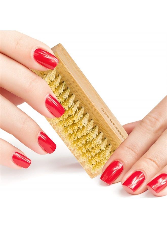 GREENTH PRO Bamboo Nail Brush，2PCS Two-side Firm Nature Wooden Sisal Scrub Brush for Toes and Nails,Cleaning Nail Brush - Image 4