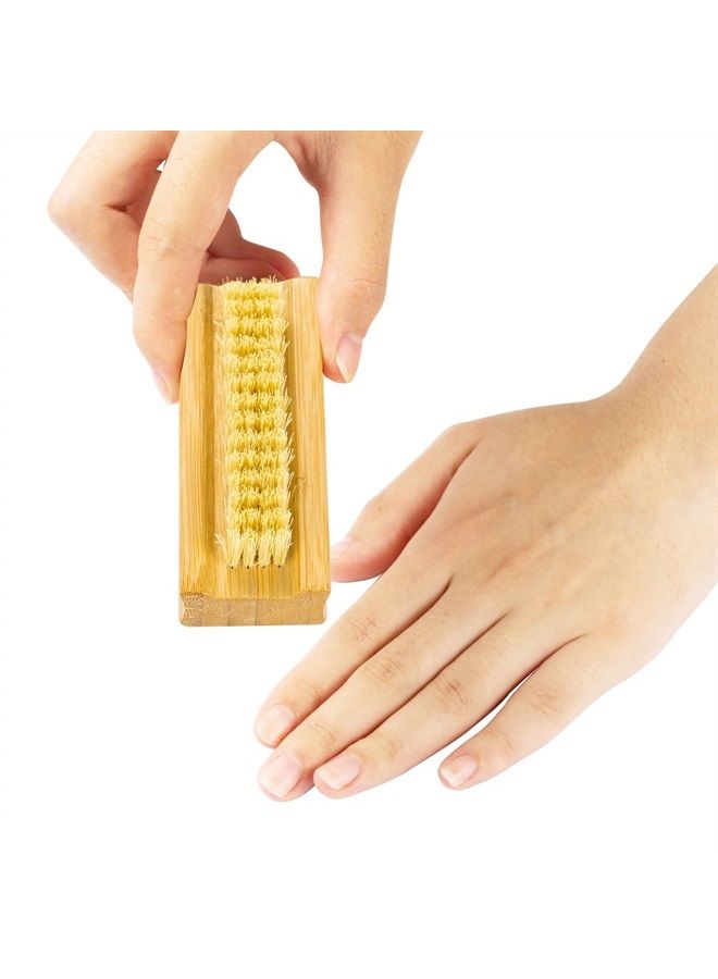 GREENTH PRO Bamboo Nail Brush，2PCS Two-side Firm Nature Wooden Sisal Scrub Brush for Toes and Nails,Cleaning Nail Brush - Image 5