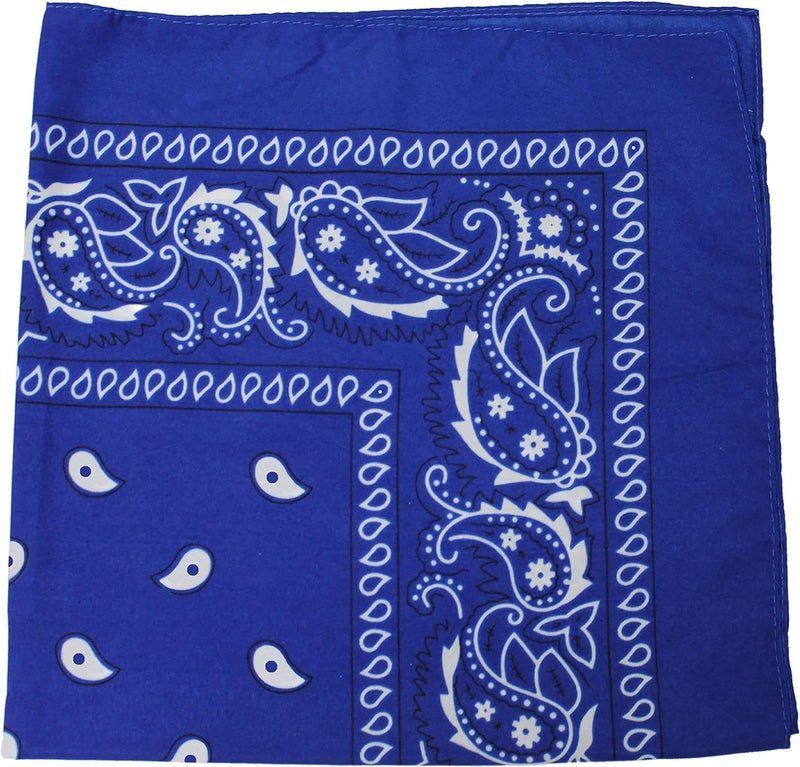 DIKHAWA Unisex Soft Breathable Cotton Paisley Printed Cowboy Bandanas,Headband,Scarf (BLACK,ROYAL BLUE,NAVY,BURGUNDY_50CM X 50CM_Pack of 4) - Image 5