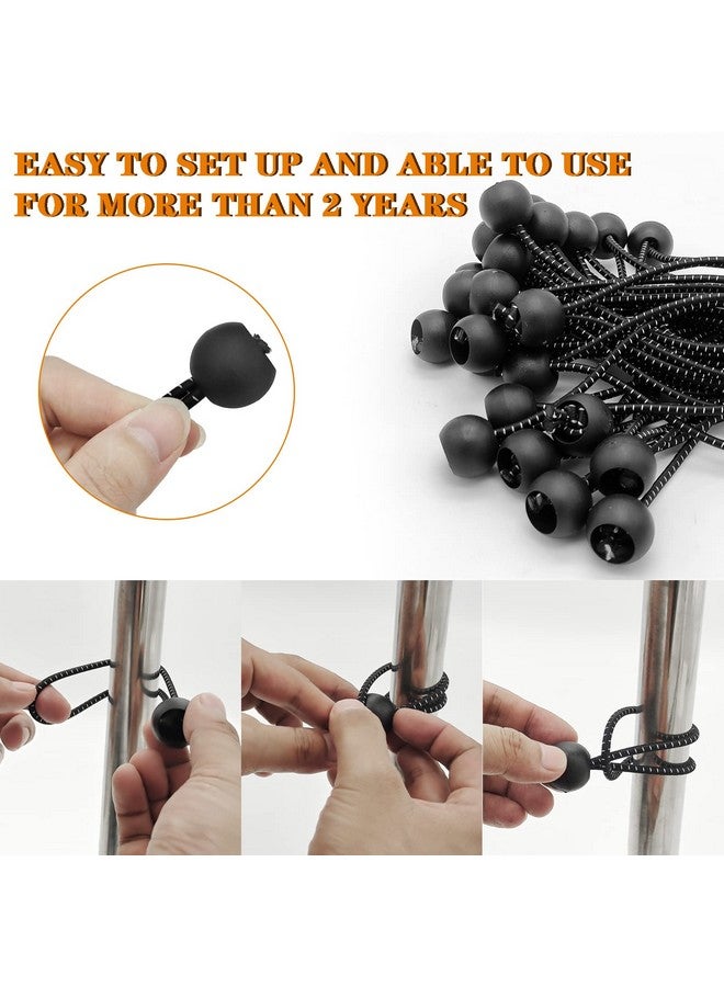 Cerpourt 50 Pack 6 Inch Bungee Cords，Bungee Balls, Bungee Cords with Balls,Elastic String Ties for Camping, Tents, Tarp, Canopy Shelter, Wall Pipe,Holding Wire and UV Resistant,Tarp tie Down  - Image 5