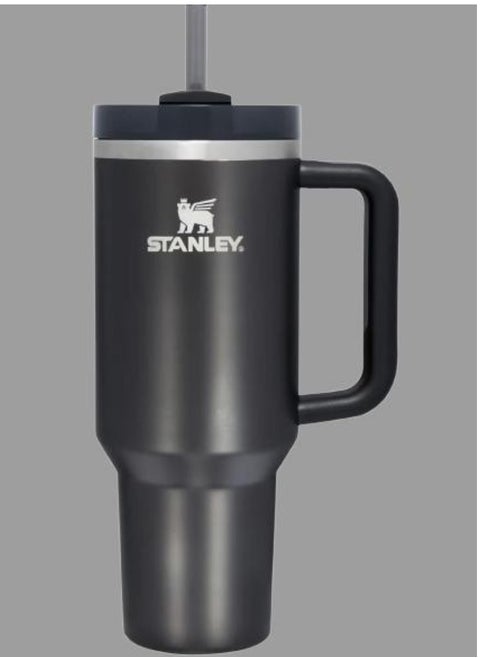 Stanley Quencher H2.0 FlowState Vacuum Insulated Tumbler – 40oz Black Stainless Steel Travel Mug with Leakproof Lid & Straw, Double-Walled Design, Keeps Drinks Hot for 7 Hours & Cold for 24 Hours, Durable & Portable