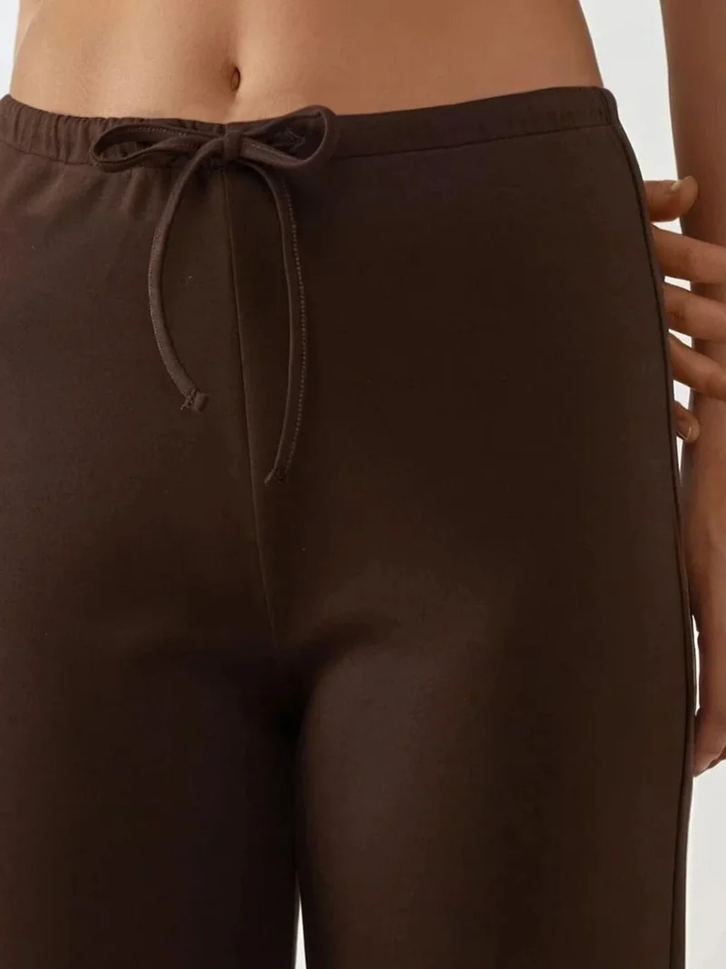 HICCUP Wide Leg Textured Long Pants