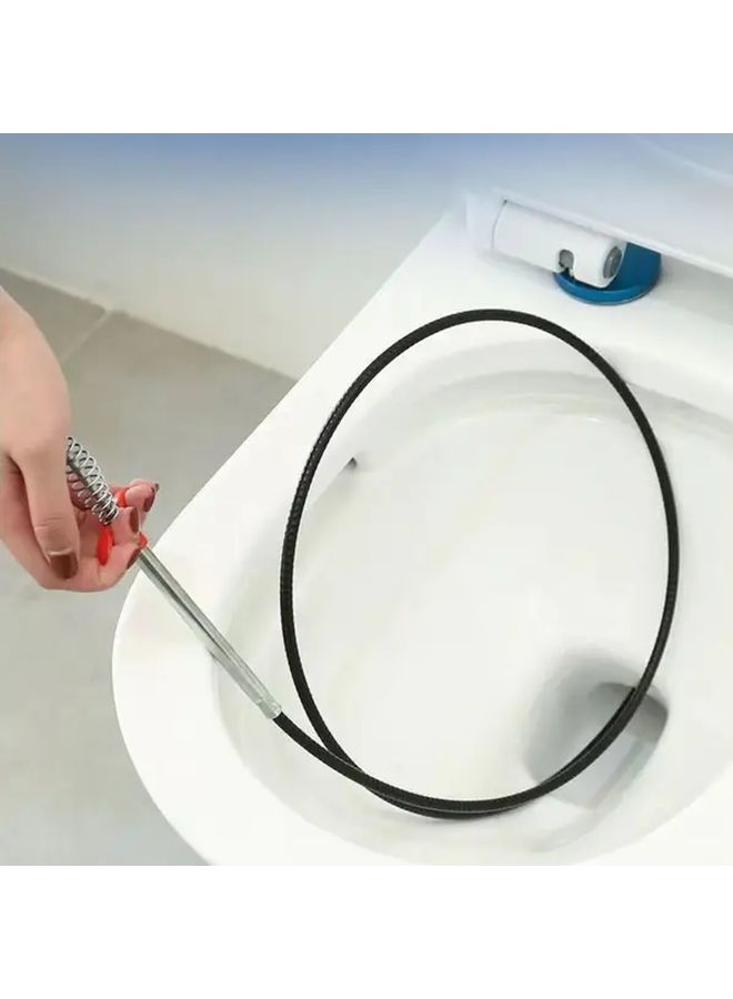 23 62 Inch Black Pipe Unclogging Tool Flexible Handheld Drain Cleaner for Sink Toilet Sewer - Image 4