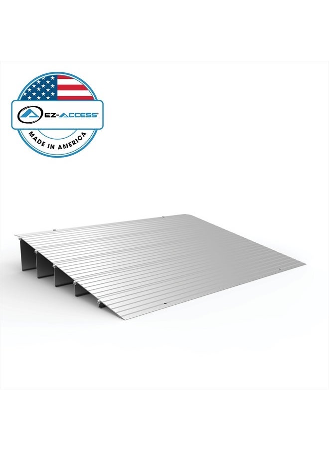 EZ-ACCESS - TRANSITIONS 5 Inch Portable Self Supporting Aluminum Modular Entry Threshold Ramp Ideal for Doorways and Raised Landings - Image 1