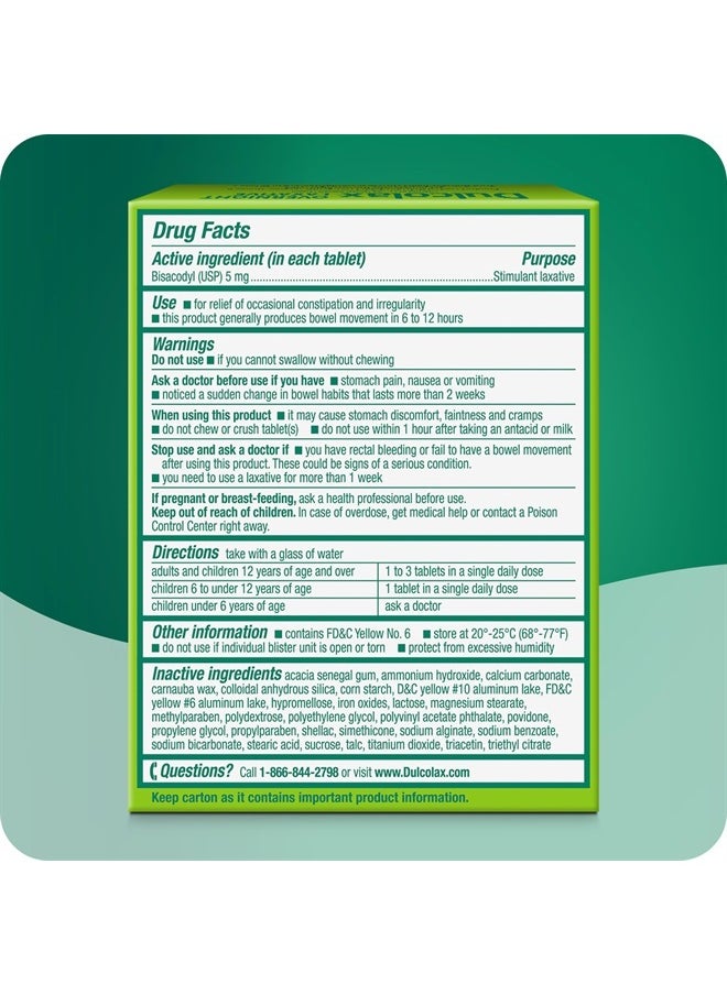 DULCOLAX Overnight Relief Laxative for Gentle Constipation Relief, Bisacodyl 5 mg Tablets, 50 Count  - Image 3