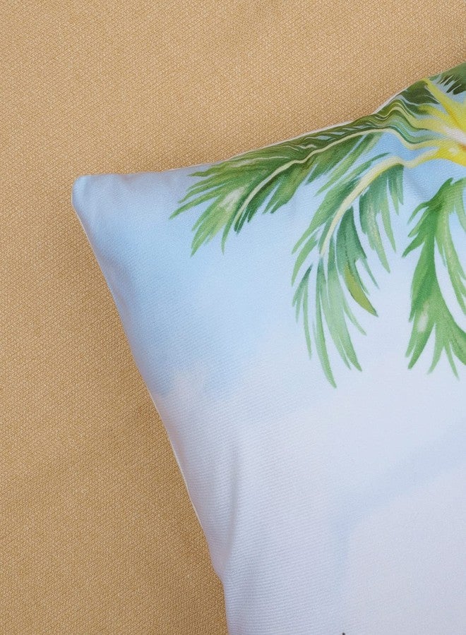 Bonhause Summer Beach Throw Pillow Covers 18x18 Starfish Surfboard Palm Tree Seaside Scenery Decorative Pillows Soft Velvet Cushion Cases for Couch Sofa Bed Home Decor Set of 4 - Image 4
