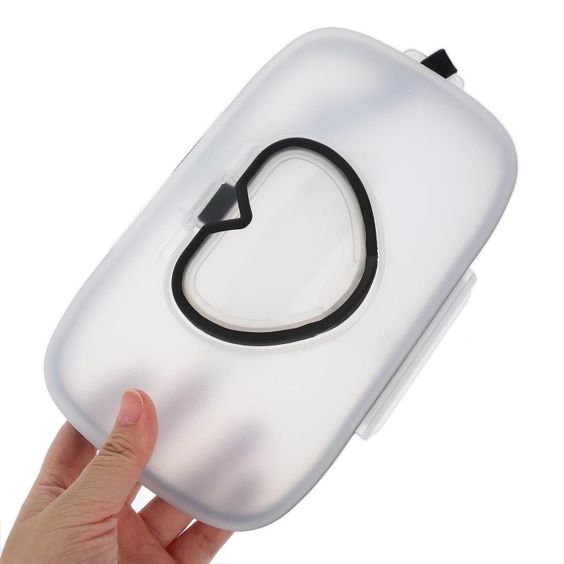 Refillable Portable Wipes Dispenser with Lid Compact Travel Case White and Black - Image 5