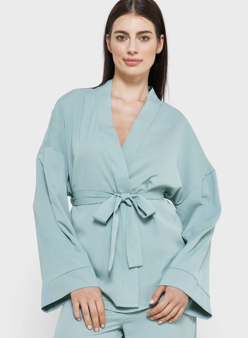 Khizana Belted Kimono Loungewear Set