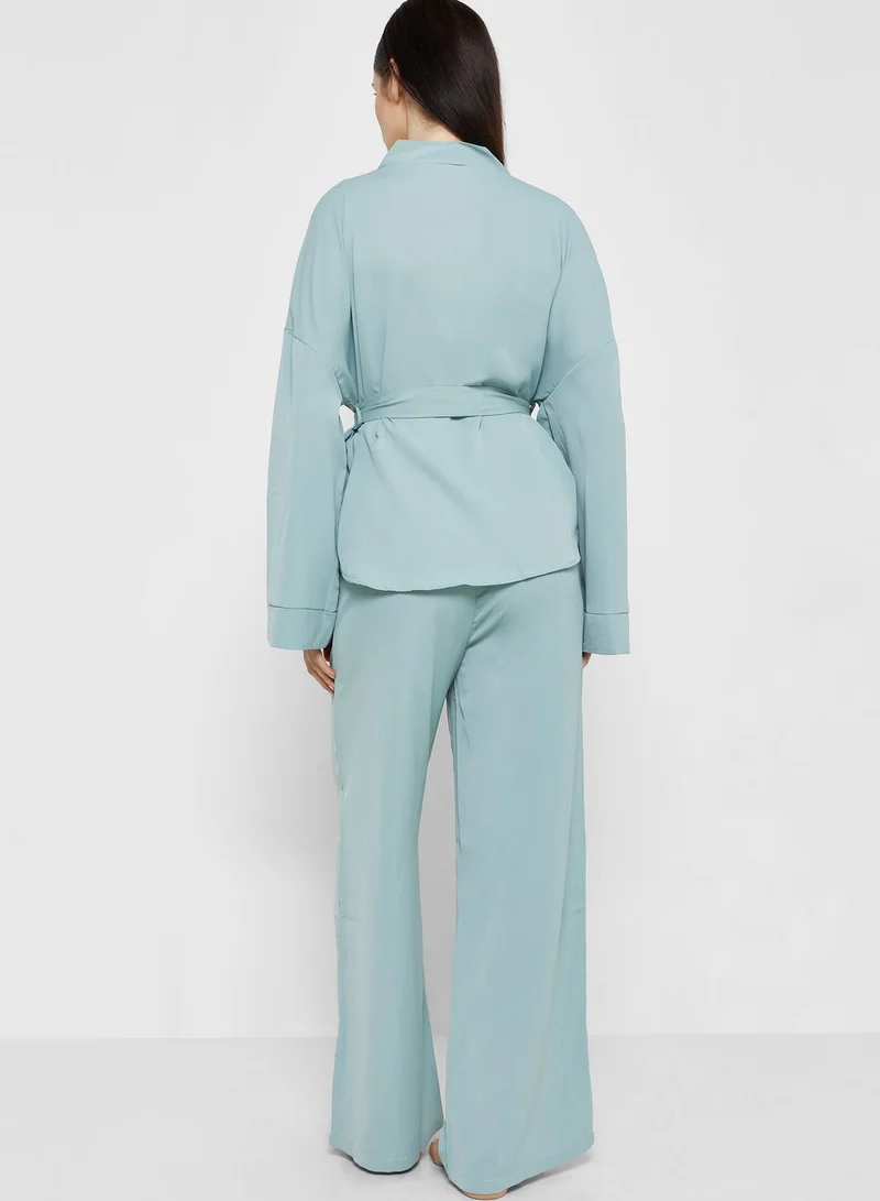 Khizana Belted Kimono Loungewear Set