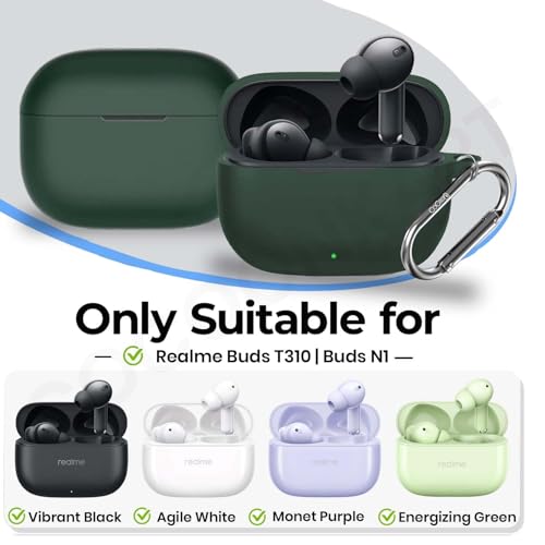Cocoonkart Soft Silicone Case Cover for Realme Buds T310 | Buds N1 - Green - Image 2