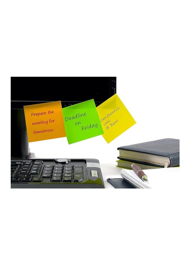 فانتاستيك ستيك ملاحظات، 100 قطعة، أخضر/أصفر/وردي - Image 2