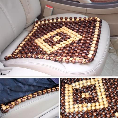 Neotea Wooden Bead Car Seat Cushion | Acupressure Beaded Seat Cover with Breathable Design | Cooling Comfort Pad for Car, Office Chair, Sofa, Truck & Van | Universal Fit | Multicolor | 1 Pc - Image 5