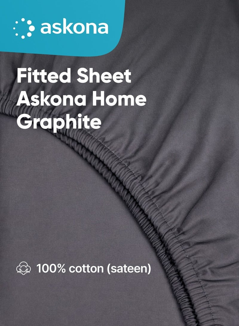 Askona Fitted Sheet 200x200 Askona Home Graphite - Image 1